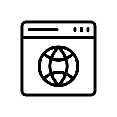 Ağ vektörü ince çizgi simgesi