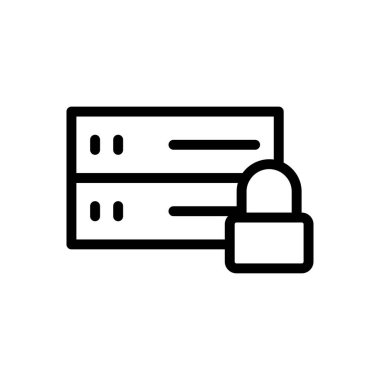 vektör ince çizgi simgesini kilitle