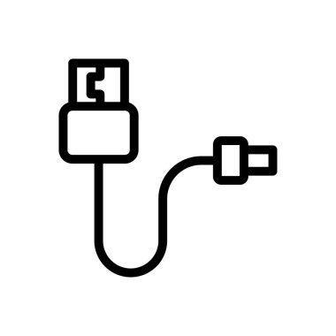 Usb vektör ince çizgi simgesi