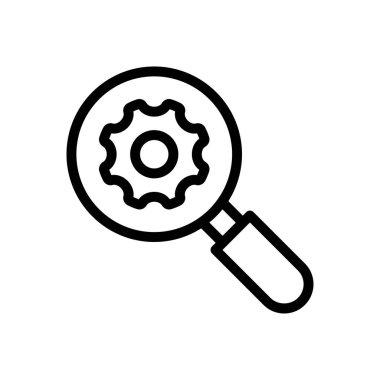 Arama vektörü ince çizgi simgesi