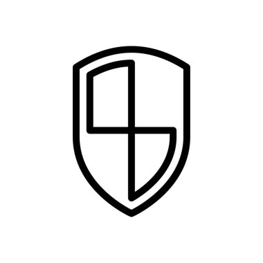 Koruma vektörü ince çizgi simgesi