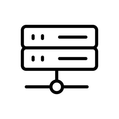 veritabanı vektörü ince çizgi simgesi