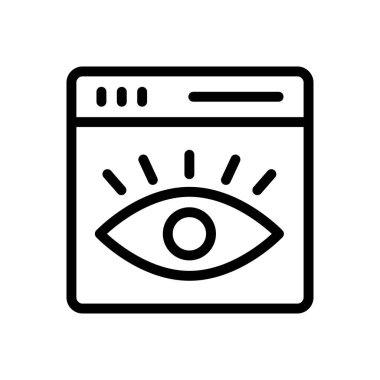 tarayıcı vektörü ince çizgi simgesi