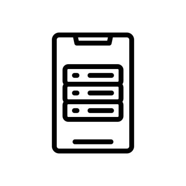 sunucu vektörü ince çizgi simgesi