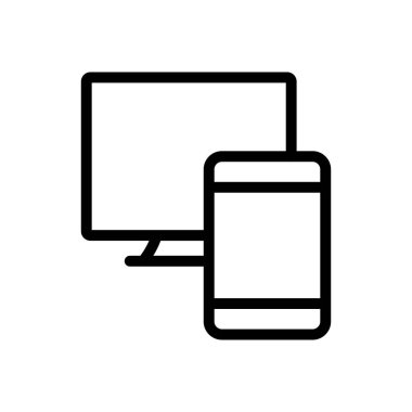 ekran vektörü ince çizgi simgesi