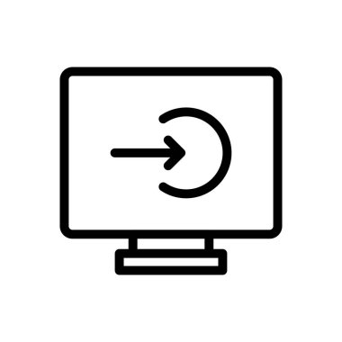 ekran vektörü ince çizgi simgesi