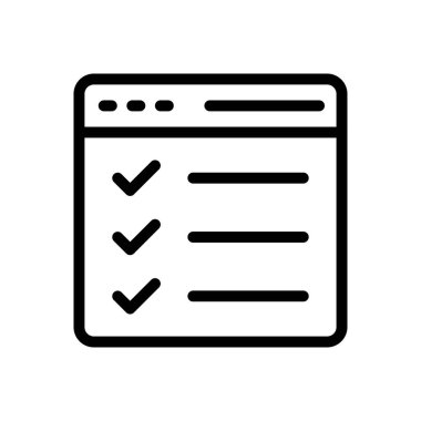 Web sayfası ince çizgi simgesi