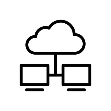 ağ vektörü ince çizgi simgesi