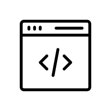 Geliştirme vektörü ince çizgi simgesi