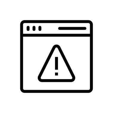 Uyarı vektörü ince çizgi simgesi