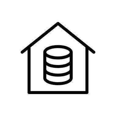 sunucu vektörü ince çizgi simgesi