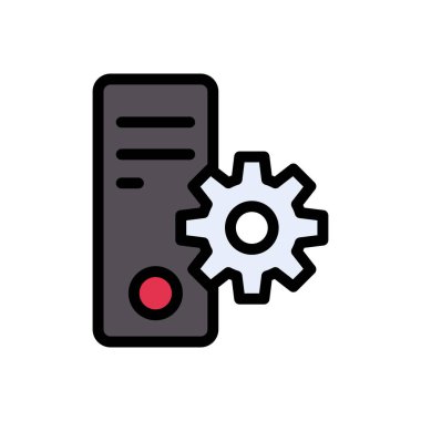 bilgisayar vektörü düz renk simgesi