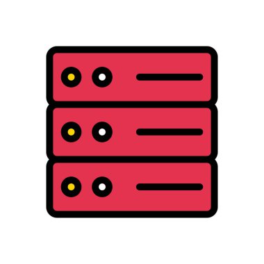 veritabanı vektörü düz renk simgesi