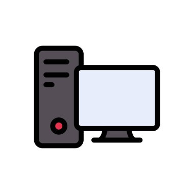 PC vektör düz renk simgesi