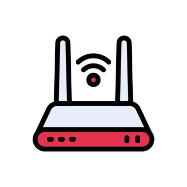 modem vektörü düz renk simgesi