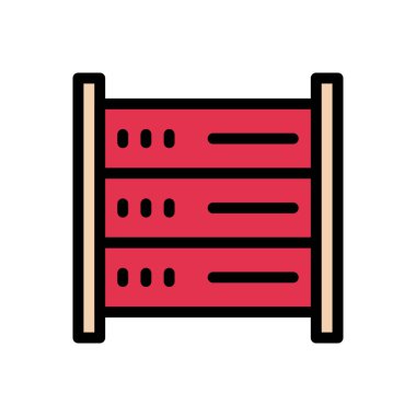 veritabanı vektörü düz renk simgesi