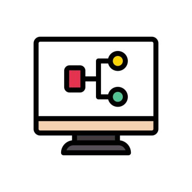 bağlantı vektörü düz renk simgesi