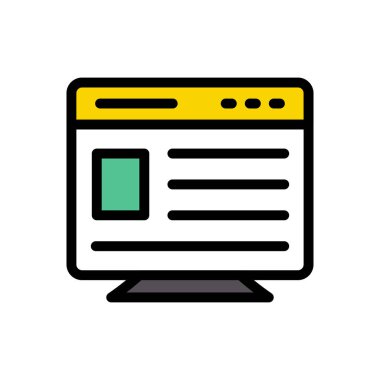 tarayıcı vektörü düz renk simgesi