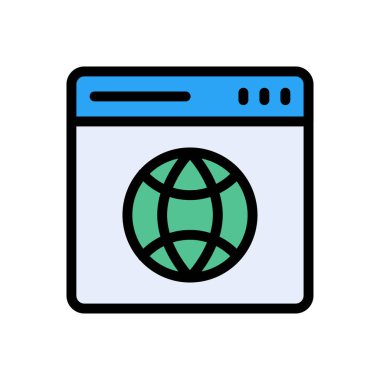 Web vektörü düz renk simgesi