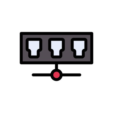 bağlantı vektörü düz renk simgesi