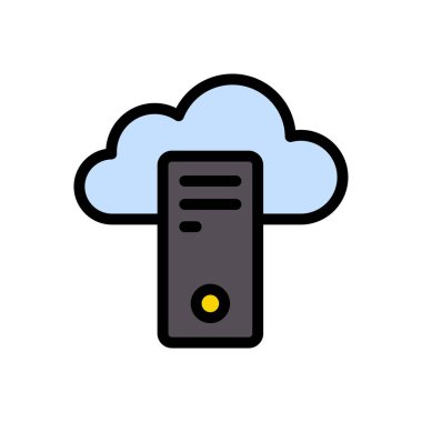 bilgisayar vektörü düz renk simgesi