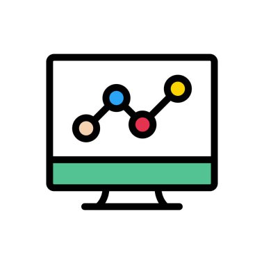 grafik vektörü düz renk simgesi