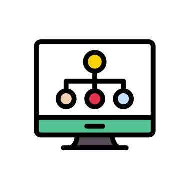 bağlantı vektörü düz renk simgesi