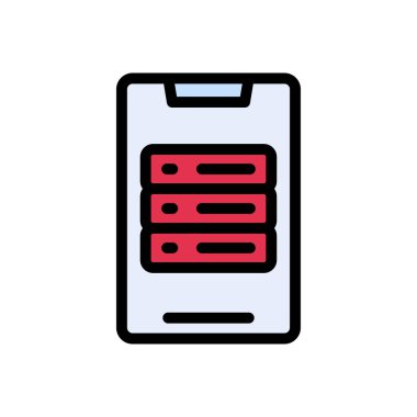 sunucu vektörü düz renk simgesi