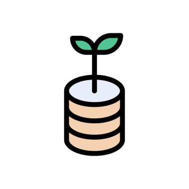 veritabanı vektörü düz renk simgesi