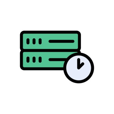 veritabanı vektörü düz renk simgesi