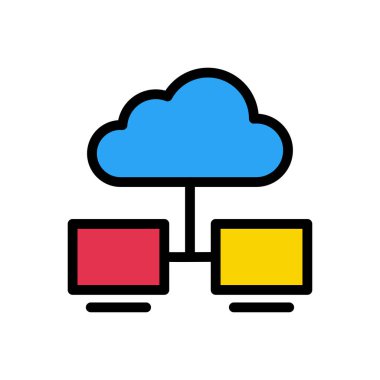 ağ vektörü düz renk simgesi