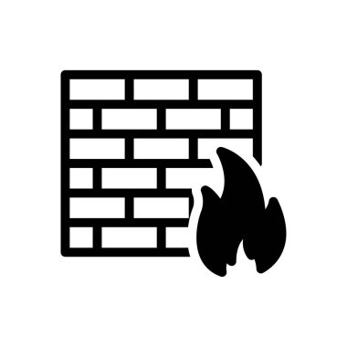 Güvenlik vektörü glyph düz simgesi