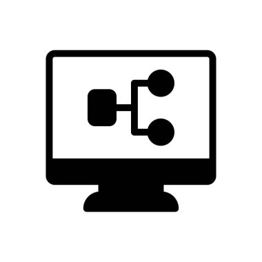 bağlantı vektörü glyph düz simgesi