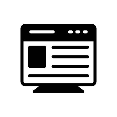 tarayıcı vektörü glyph düz simgesi