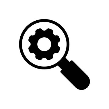 Arama vektörü glyph düz simgesi