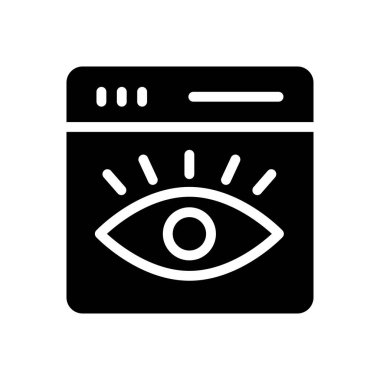 tarayıcı vektörü glyph düz simgesi