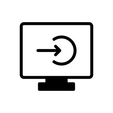 ekran vektörü düz simgesi