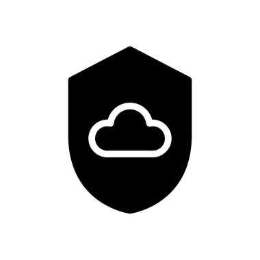 Güvenlik vektörü glyph düz simgesi