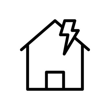 ev vektörü ince çizgi simgesi