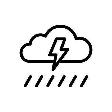 yağmur vektörü ince çizgi simgesi