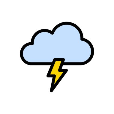 storm  vector flat color icon