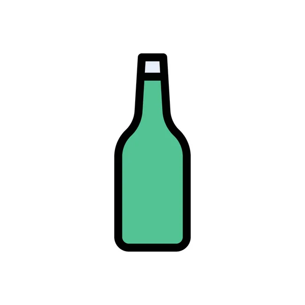 Botella Vector Icono Color Plano — Vector de stock