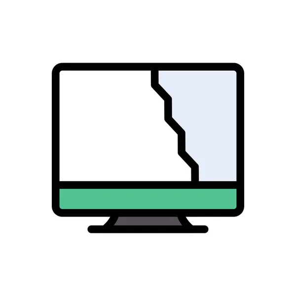 Broken Vector Flat Color Icon — Stock Vector