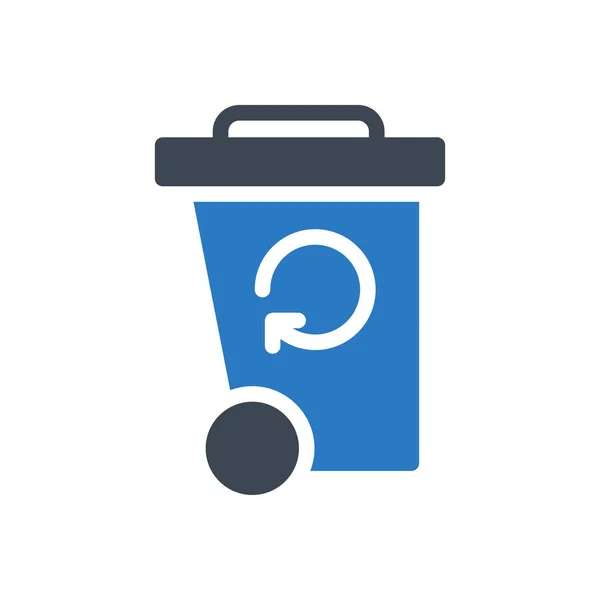 Recycle Vector Glyph Color Icon — 스톡 벡터