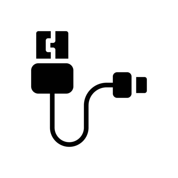 Usb Vector Glyph Flat Icon — 스톡 벡터