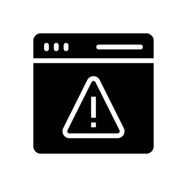 Vector Alerta Glifo Icono Plano — Vector de stock