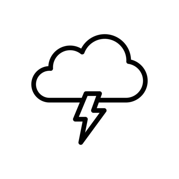 Storm Vector Dunne Lijn Pictogram — Stockvector