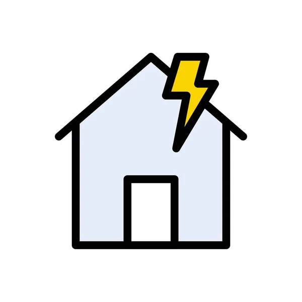 Huis Vector Vlakke Kleur Pictogram — Stockvector