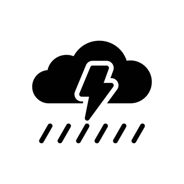 Regen Vektor Glyphen Flaches Symbol — Stockvektor