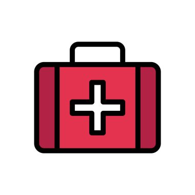 tıbbi vektör düz renk simgesi